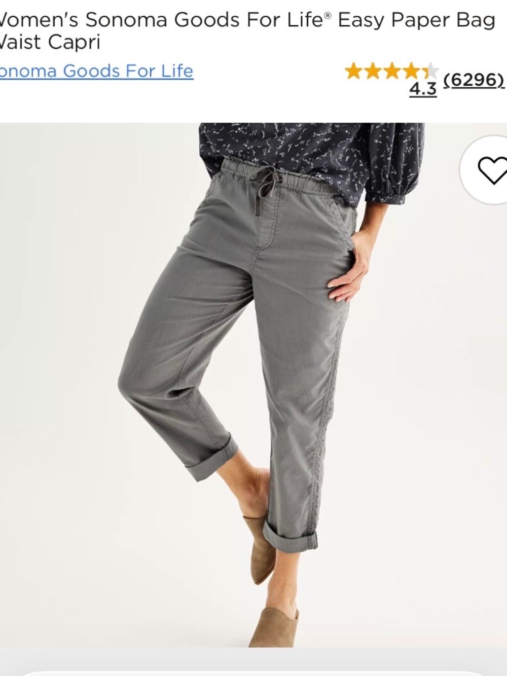 Paper bag waist capris, Sonoma Goods for Life capri pants, L